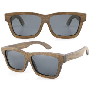 gris lentes bambú natural gafas de sol de madera