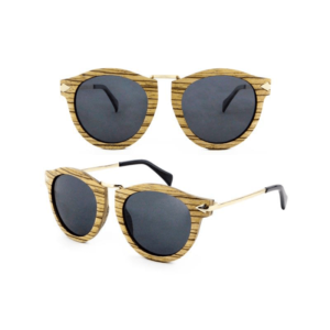 redonda moda gafas de sol polarizadas madera