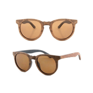 ecologicas marrón redonda gafas de sol de madera