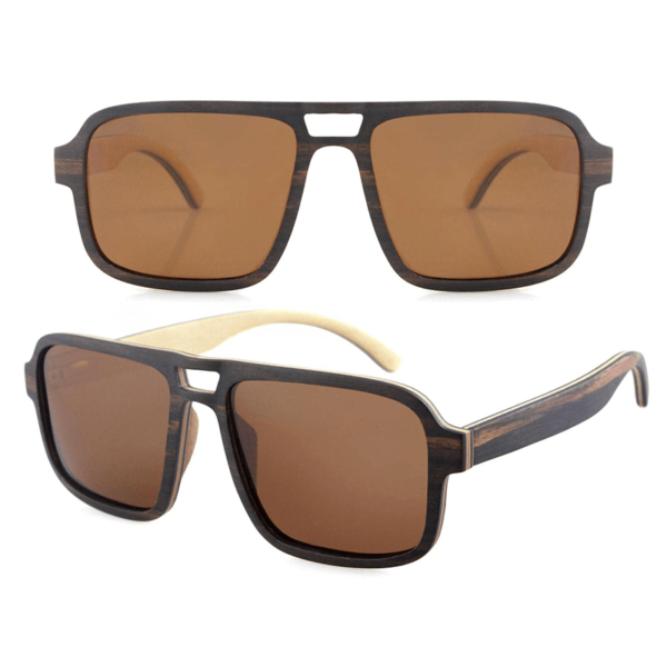 aviador gafas de sol con patilla de madera