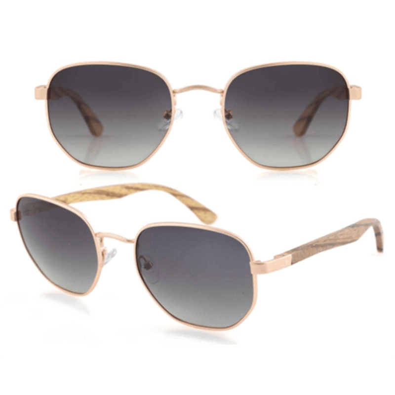 Gafas de Sol de Madera con Montura de Metal ESMW028GZ#G4