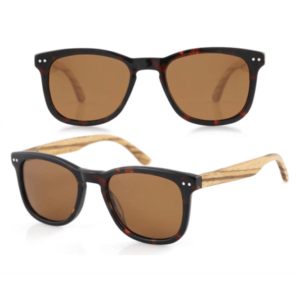 gafas de sol hombre, ESAW004DZ#G5, lentes polarizadas con madera natural