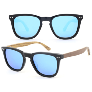 redonda blue gafas de sol de madera