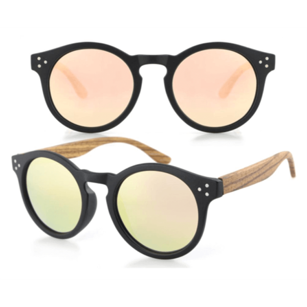 doradas gafas de sol efecto madera