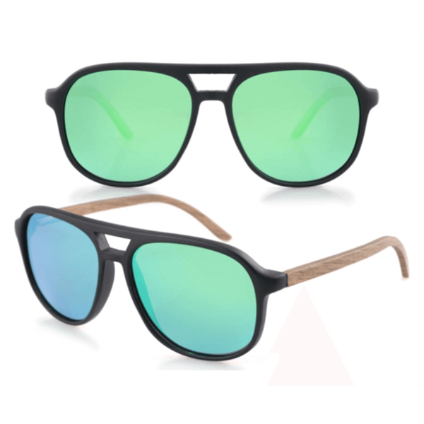 estilo aviador gafas de Sol de madera de plástico