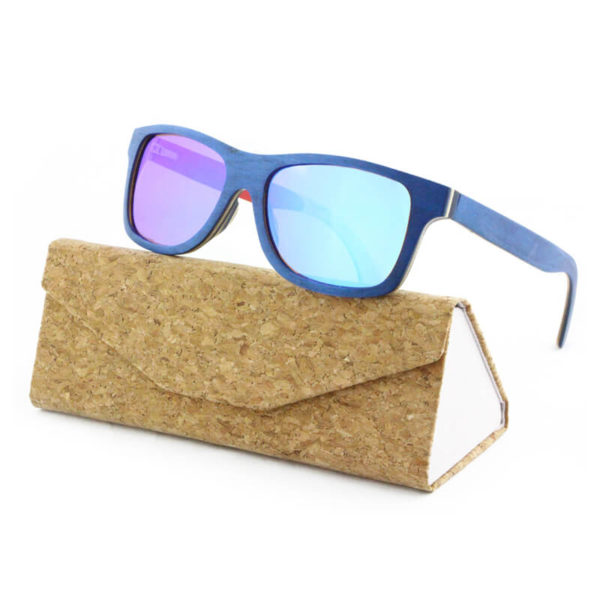 caja con gafas de sol de madera, ESML043BL#3, de tablas