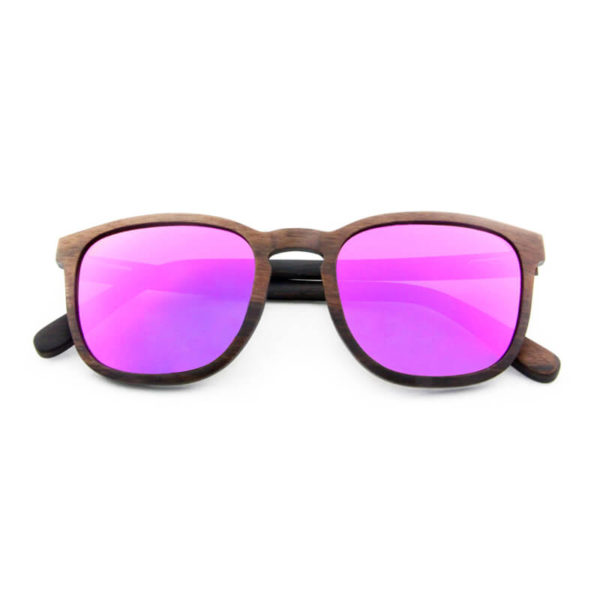 cuadrada gafas de sol de madera translúcida