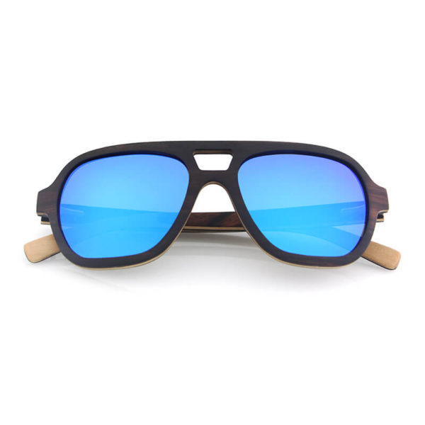 aviador polarizadas gafas de sol madera ecologicas