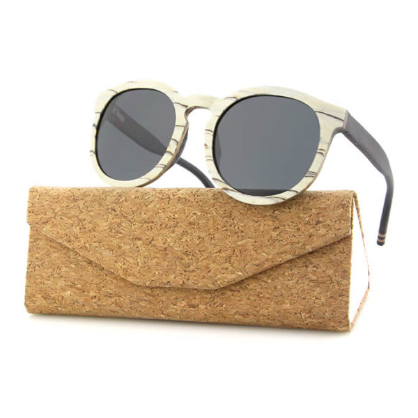 redonda gafas de sol con madera