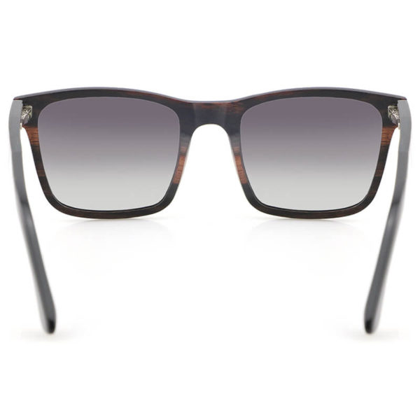 gris lentes polarizadas gafas de sol marco de madera