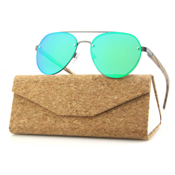 gafas de sol con patillas de madera, ESMW014GN#1, con caja