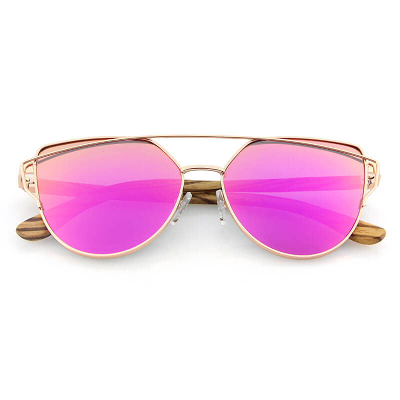 Mayorista rosadas lentes mujer ojos gato gafas de sol