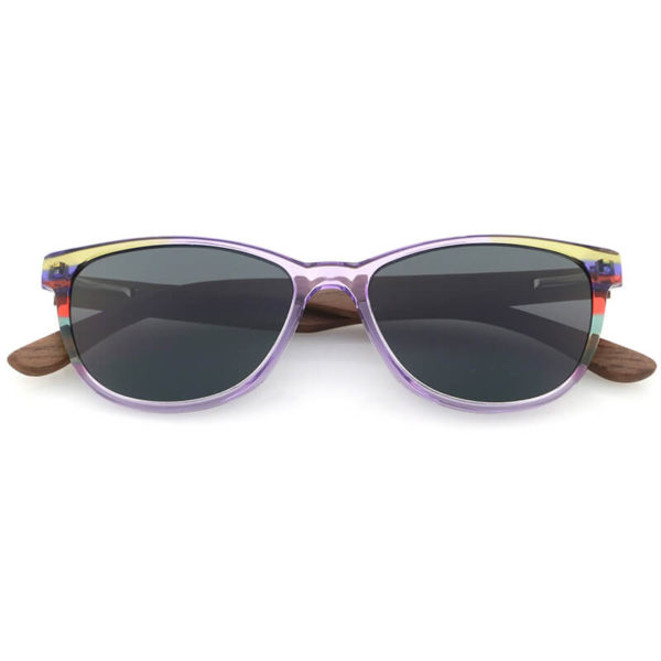 Lentes polarizadas y gris de gafas de sol de madera, ESAW008DW#G4