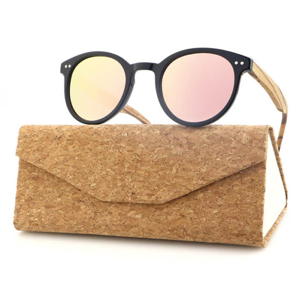 comprar redonda rosa gafas de sol de madera