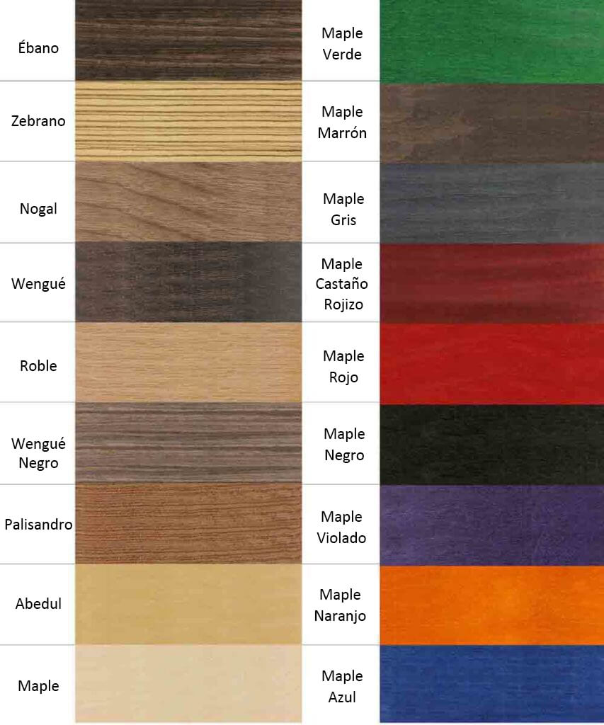 catálogo de material de madera
