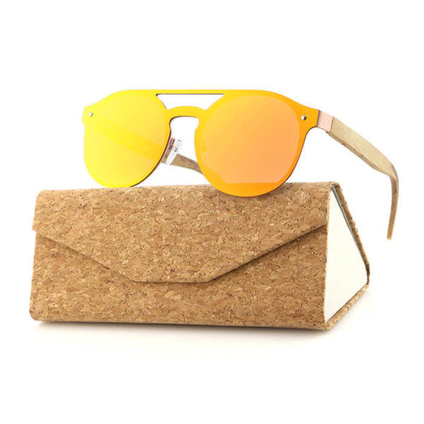 gafas de sol madera cristal amarillo