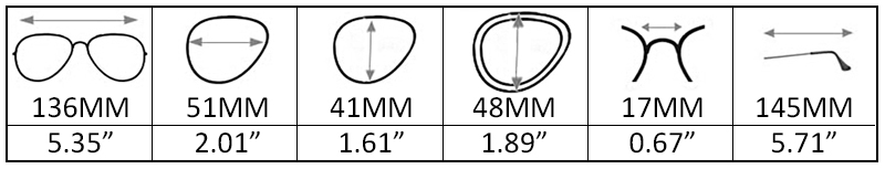 tamaño de lentes ESAW001