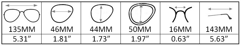 tamaño de lentes ESAW005