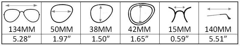 tamaño de lentes ESAW008