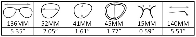 tamaño de lentes ESAW010