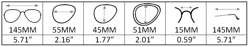 tamaño de lentes ESML007