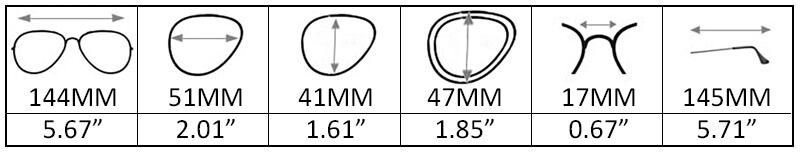 tamaño de lentes ESML355