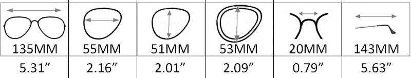 tamaño de lentes ESMW012, lentes polarizadas