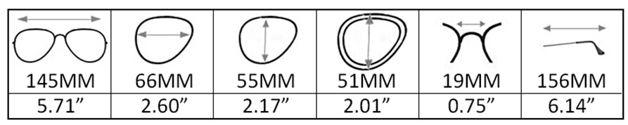 tamaño de lentes ESMW021