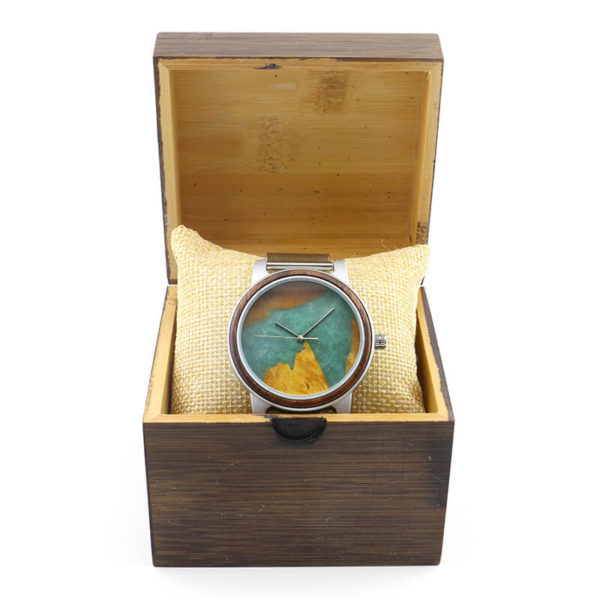 reloj pulsera de madera para hombre