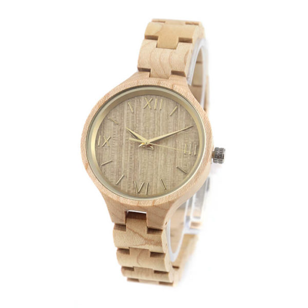 mujer corcho reloj madera pulsera