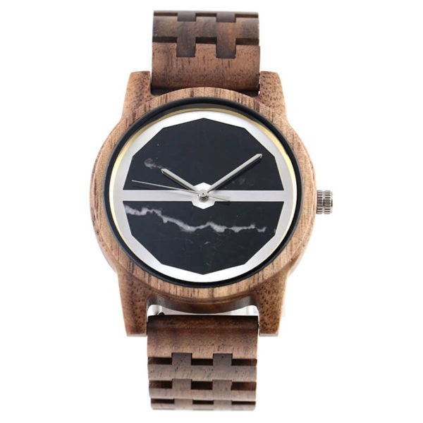 dial con bisel reloj hombre de madera