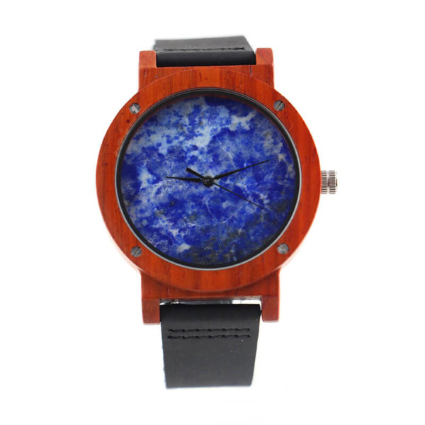 multicolor mármol esfera relojes de madera de pulsera