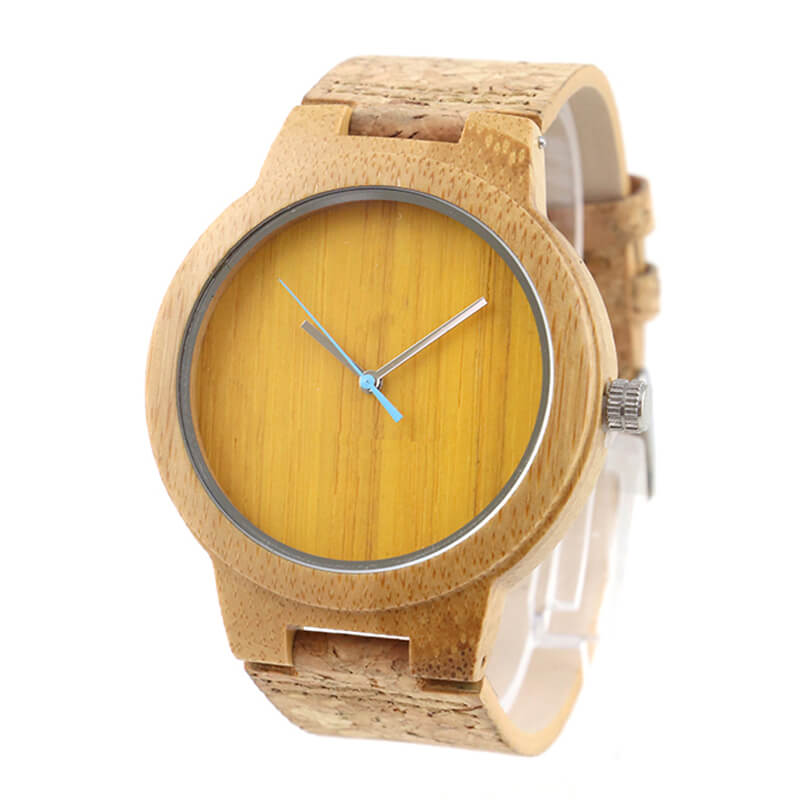 Mayorista madera corcho Bambú reloj personalizado