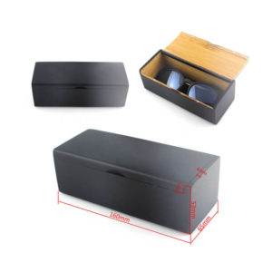 negras rectangulares bambú caja para guardar gafas