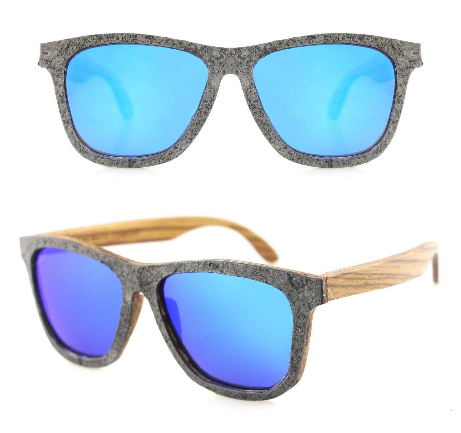 gafas de sol madera con lente azul ESML022SZ#3