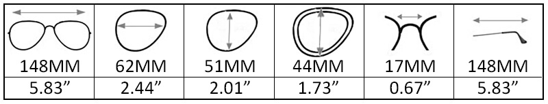 tamaño de lentes ESST384